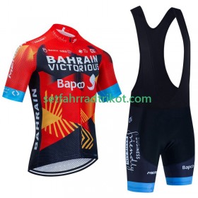 Bahrain Victorious Fahrradbekleidung Radtrikot Kurzarm + Trägershorts 2023